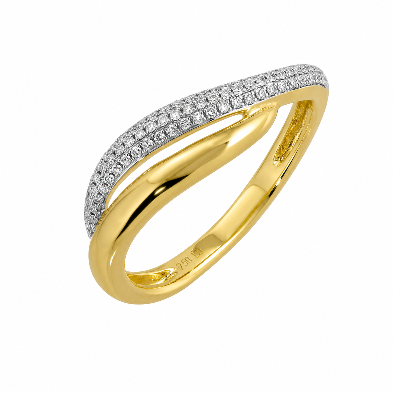 Diamond pavé curve ring