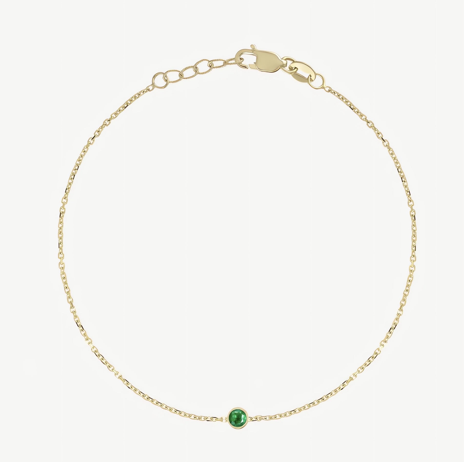 14K Gold Emerald bezel Bracelet