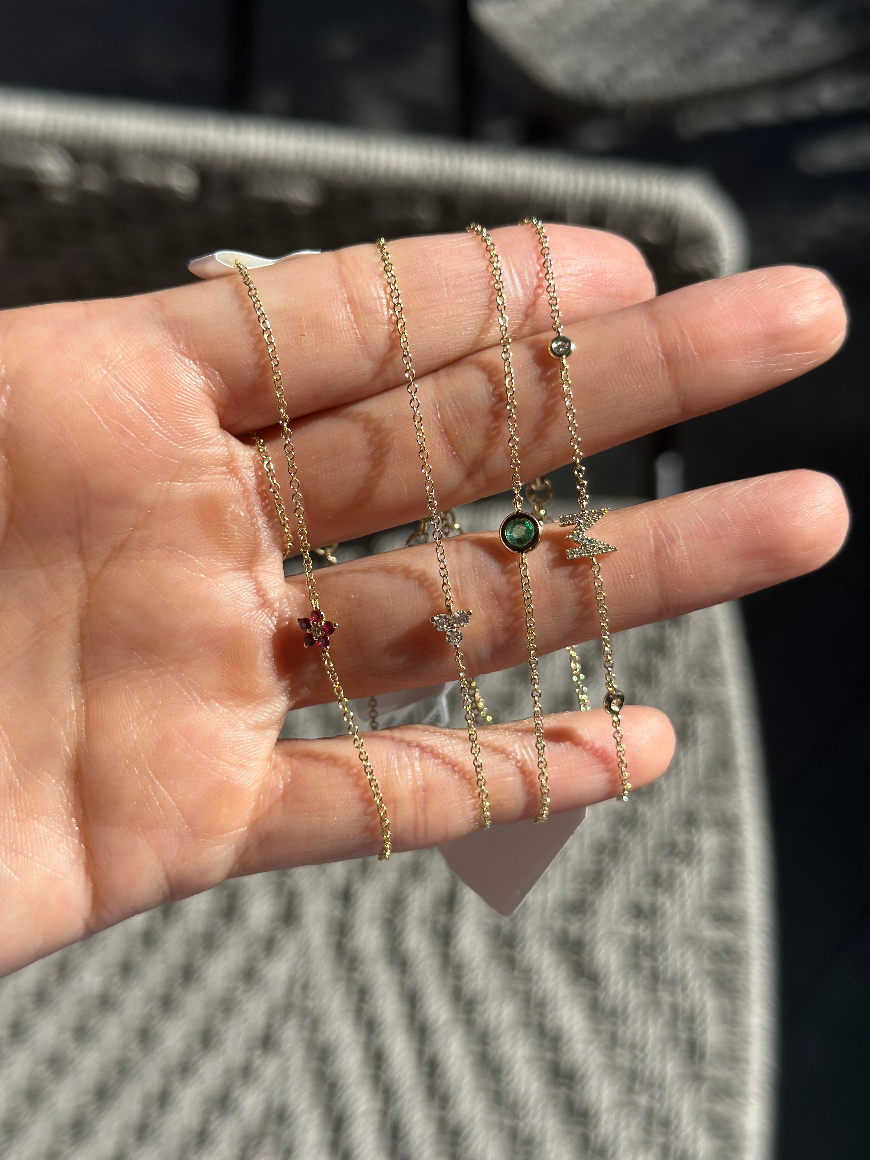 14K Gold Diamond initial Bracelet