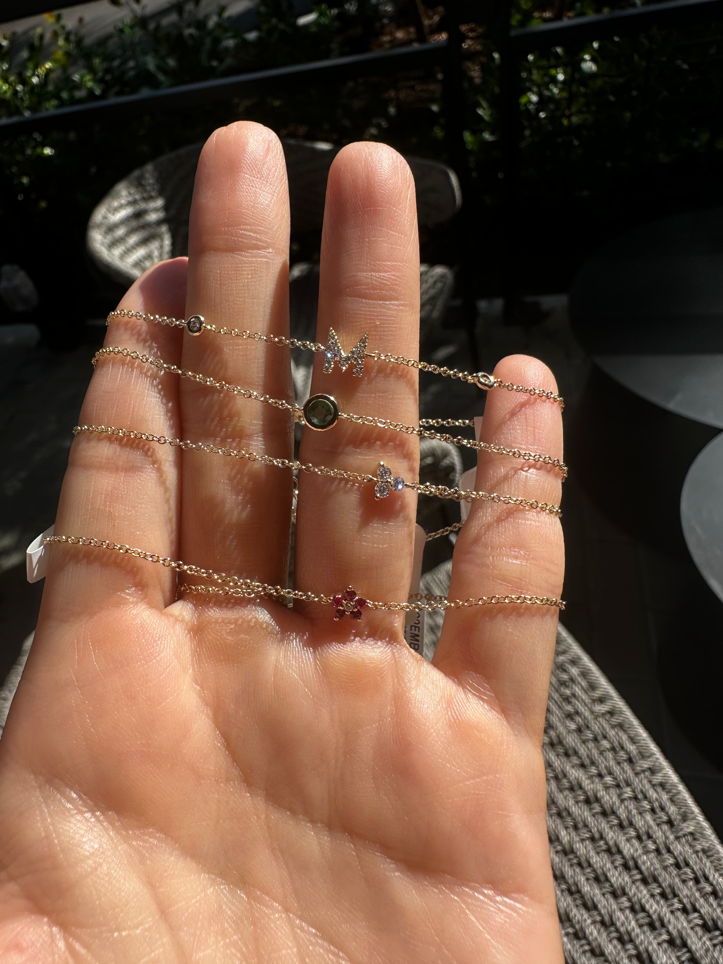 14K Gold Diamond initial Bracelet